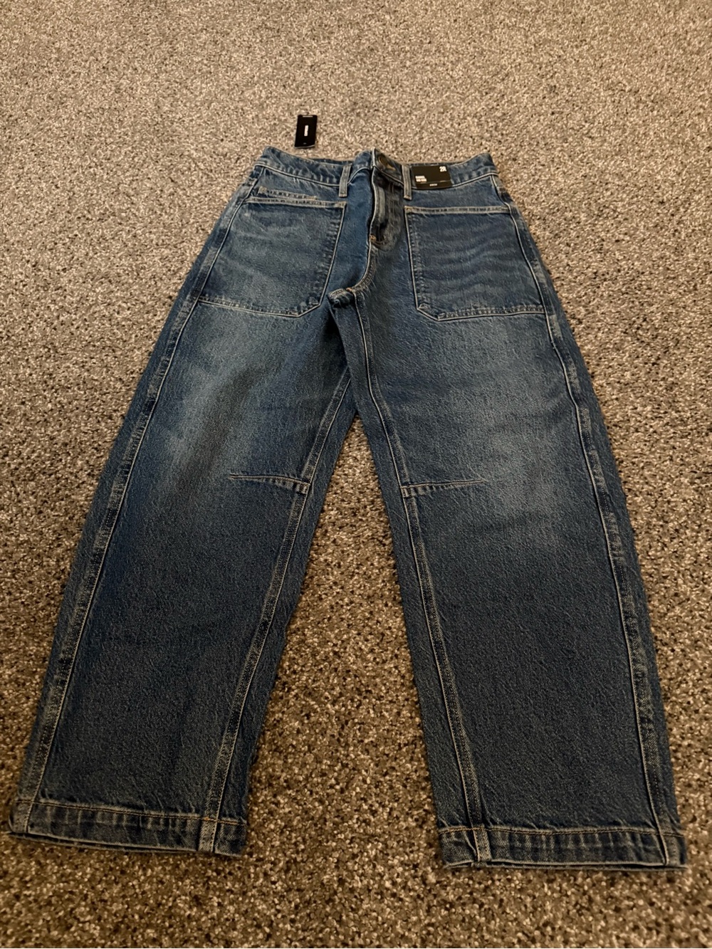 Express Women's Straight Leg Jeans in Dark Blue Denim